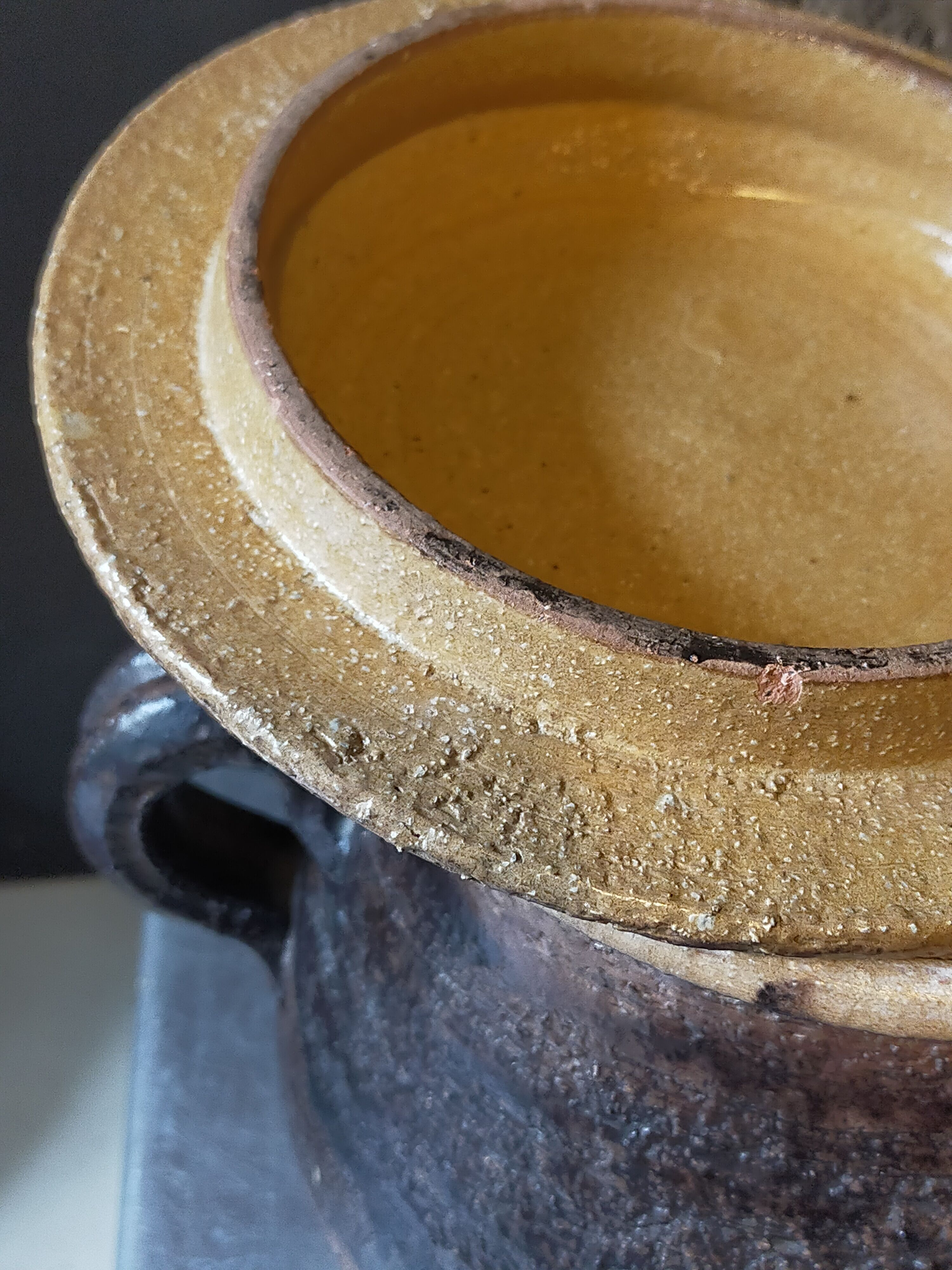 Ceramic covered pot by Jean Marais signed, Vallauris 80s