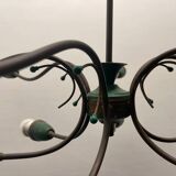 Italian Bronze Green Chandelier 1950’s