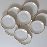 Set of 10 porcelain dessert plates