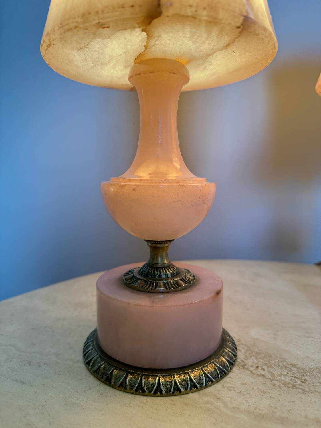 Lampes en albâtre rose années 60 (X2)