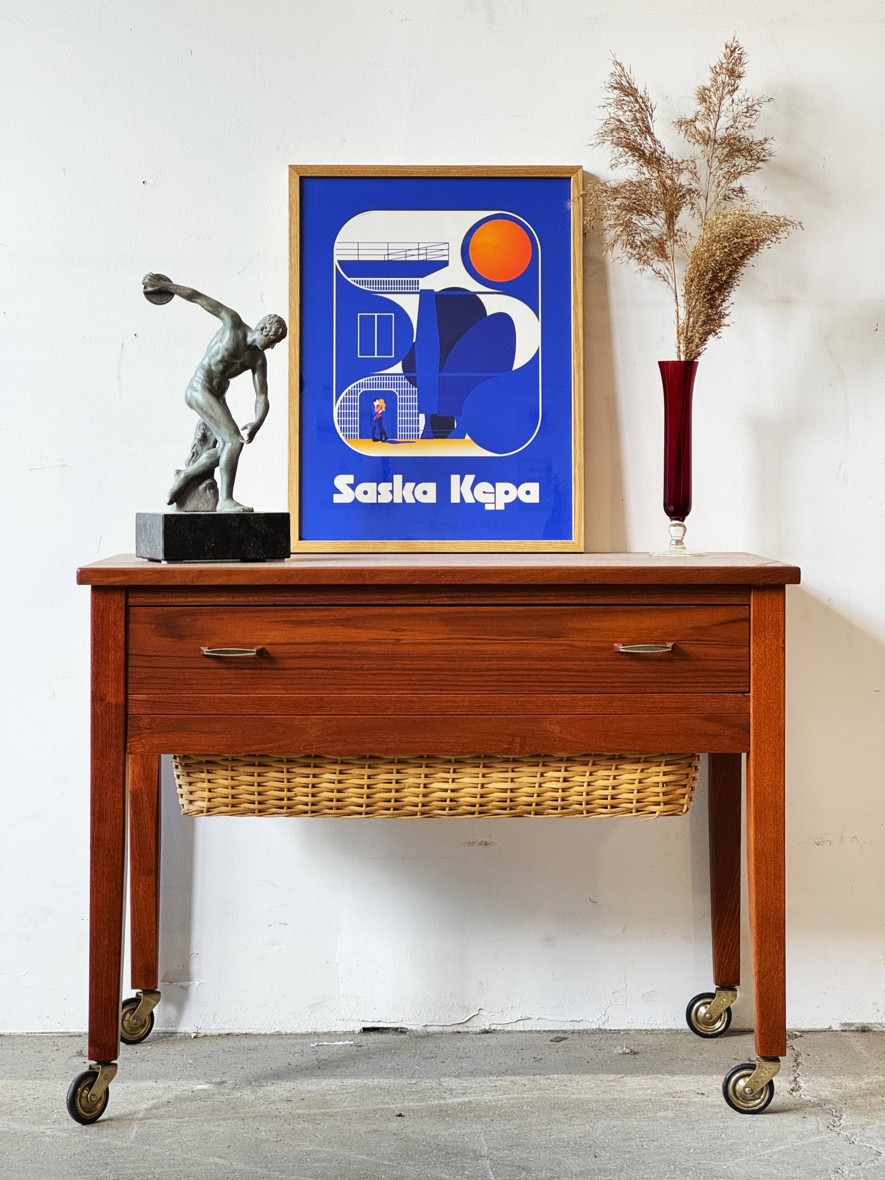 Mobile table/thread stand, Denmark 60s, vintage, mid-c modern