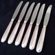 6 Silver Metal Cheese Knives Ravinet d'Enfert Pearl Model