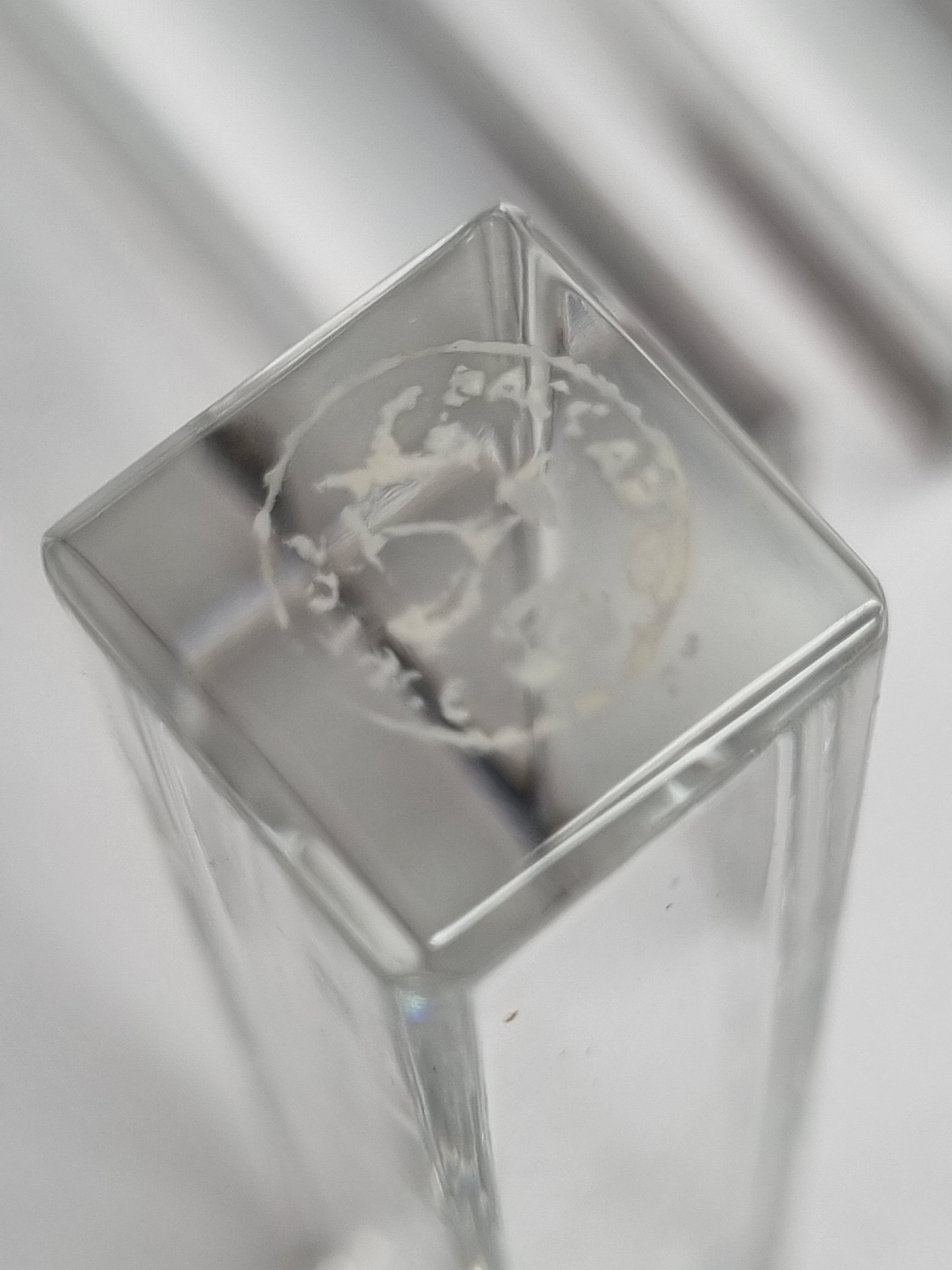 Set of six crystal knife holders, Baccarat, 8 cm