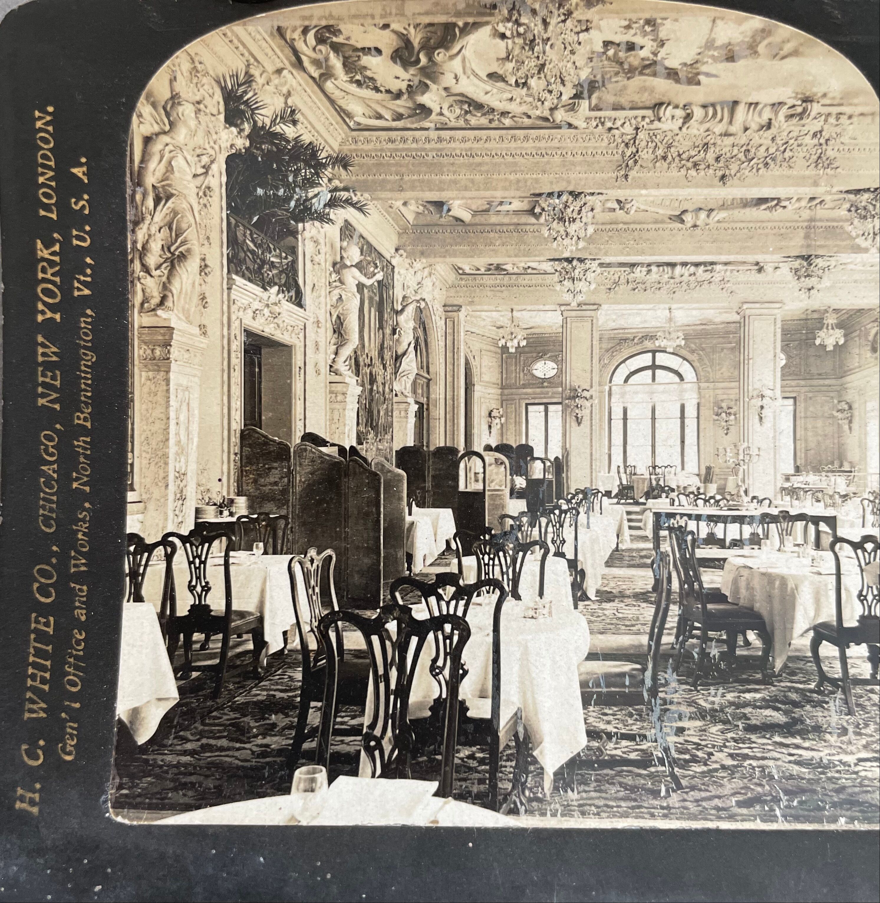 Old photography stereo, stereograph, luxury, albumine 1903 Palace Hotel des Champs-Elysées Paris