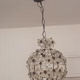 Lustre boule en cristal ancien