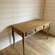 Vintage light wood desk with 3 drawers in Louis Philippe style, chic country.