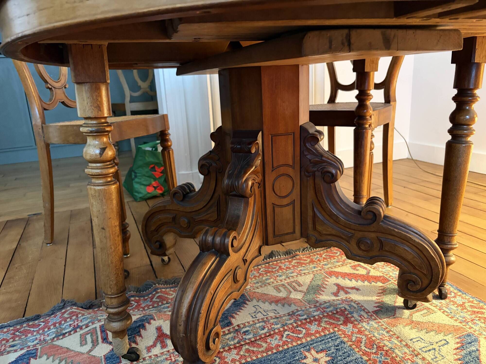 Antique mahogany table in Second Empire/Napoleon III style.