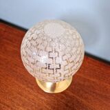 Space Age brass and textured glass table lamp, 1970s