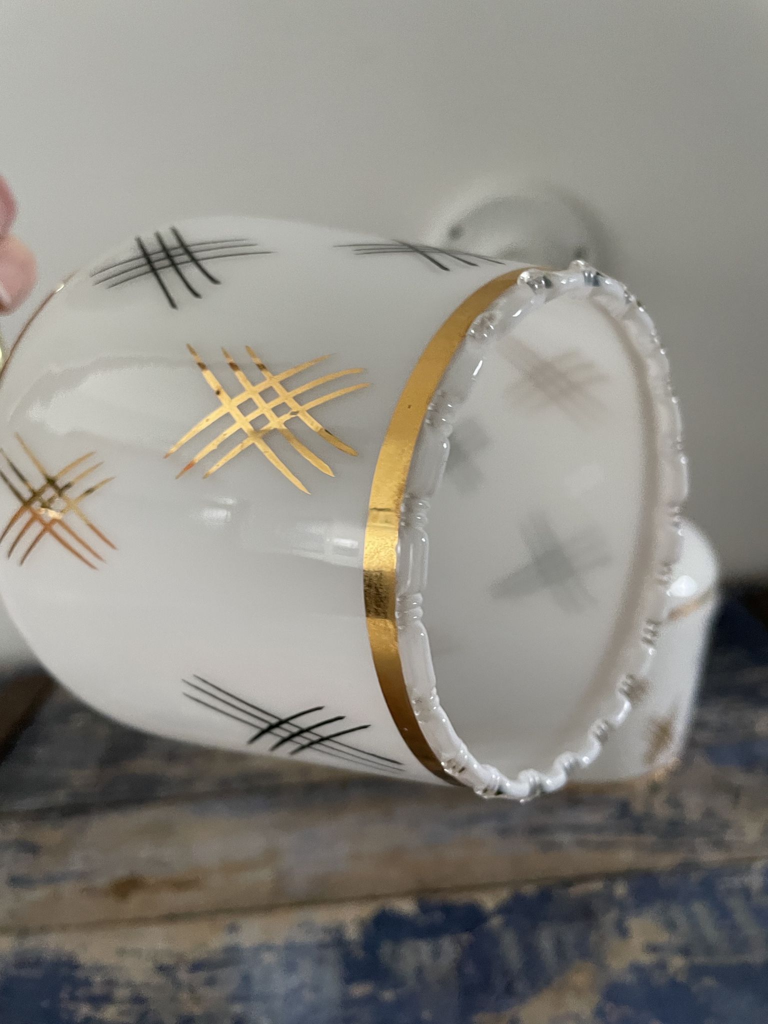 Pair of vintage white opaline sconces