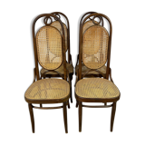 Series of 4 canned bistro chairs