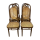 Série de 4 chaises bistrot cannées