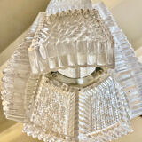 Chandelier by Kaiser Leuchten, frosted glass, Germany 1960