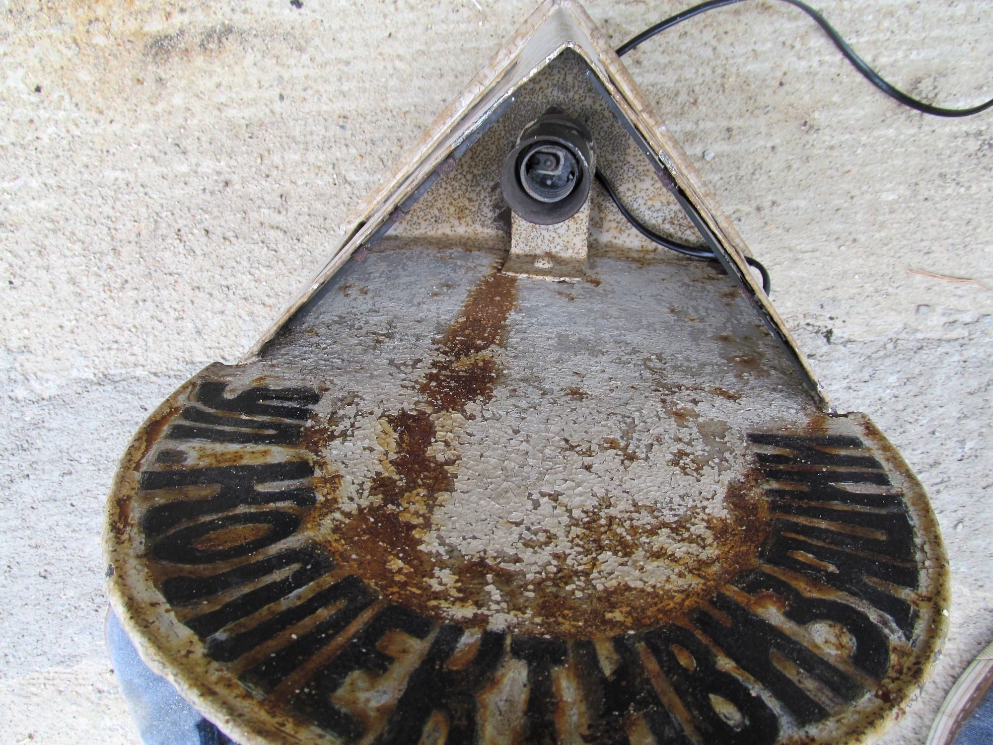 Antique Soviet exterior house sign road sign and street lamp lantern in toleware C1940 Industrial