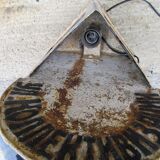 Antique Soviet exterior house sign road sign and street lamp lantern in toleware C1940 Industrial