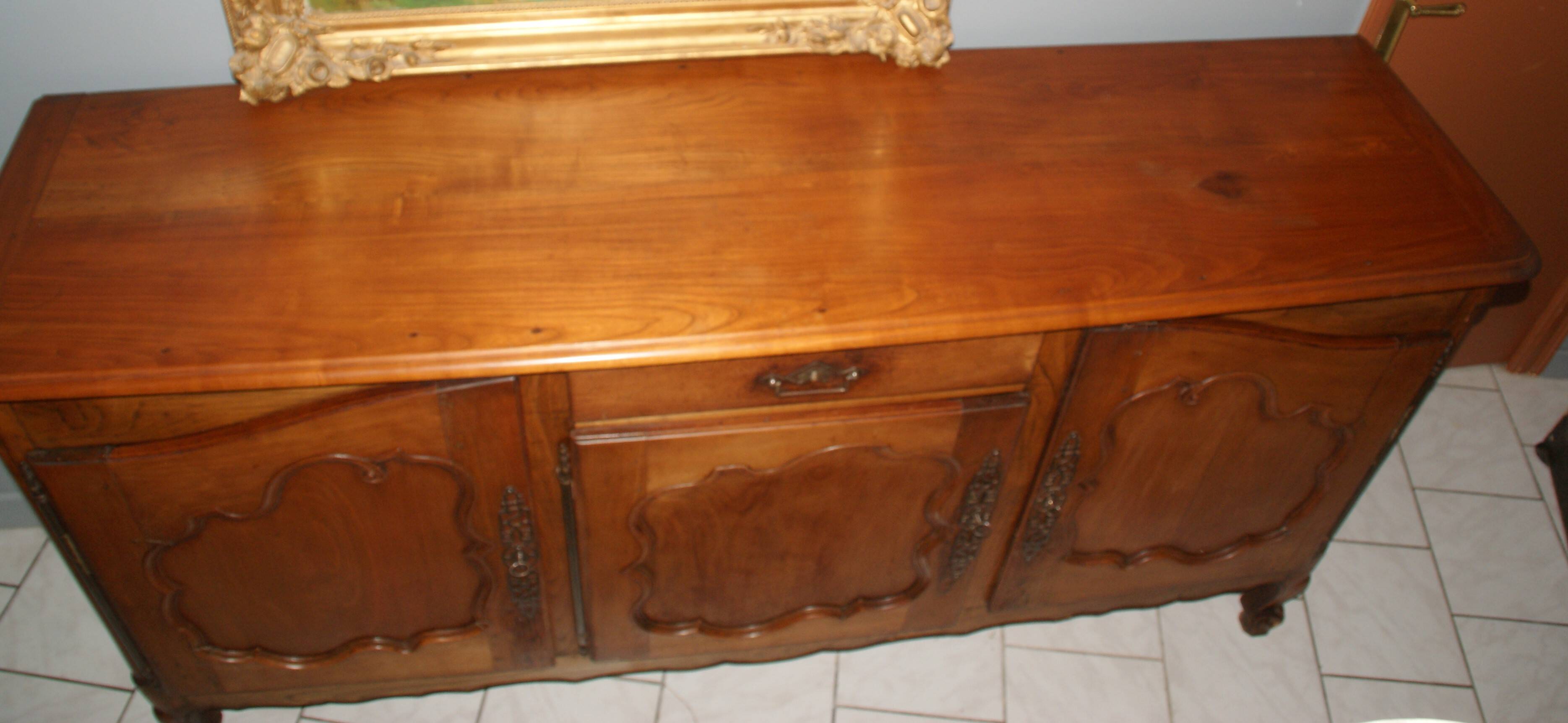 Louis XV oak and cherry wood sideboard