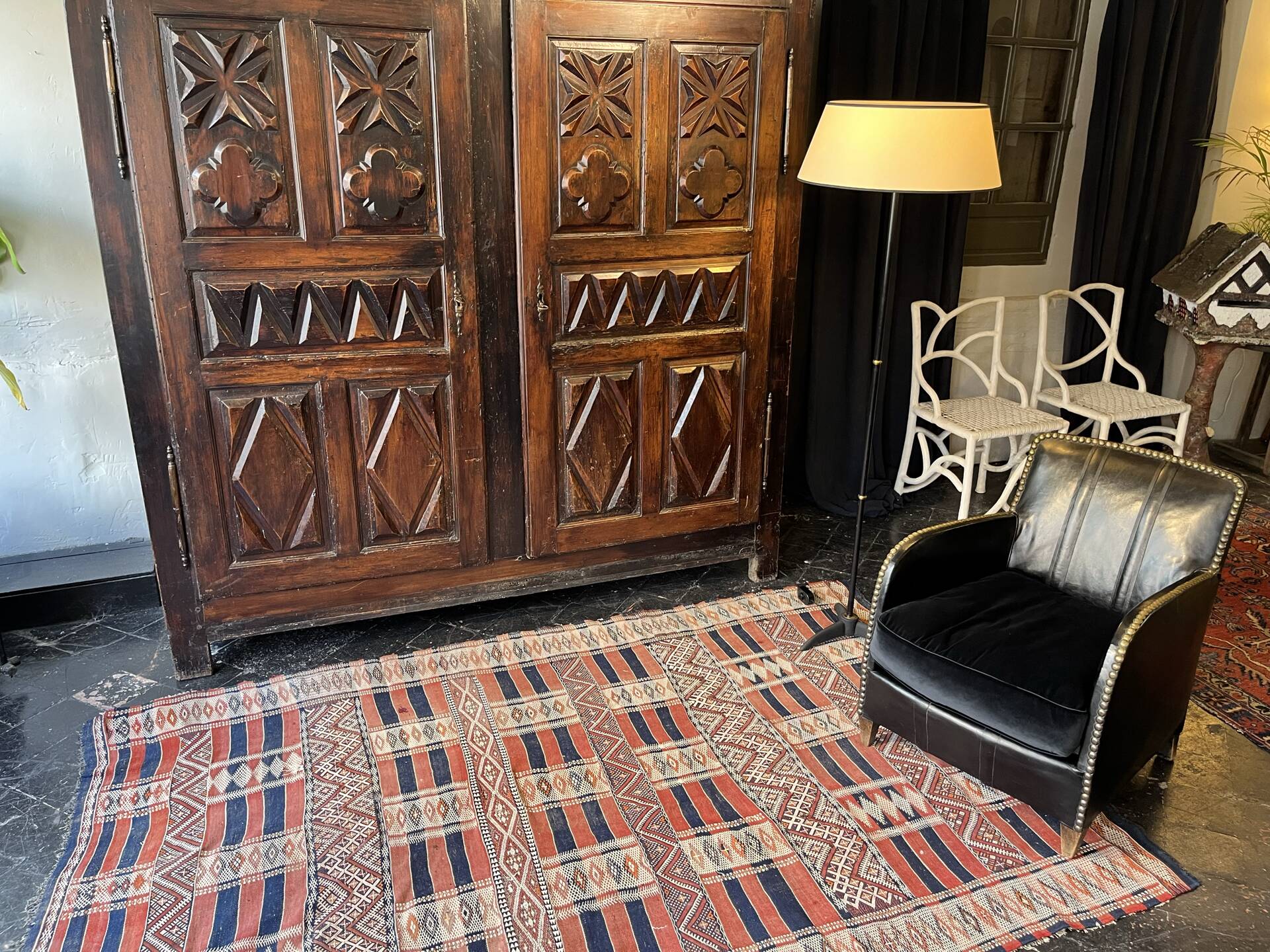 19th-century antique carpet