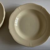 Set of 6 Gien ivory soup plates with gadroons 1938 - 1955