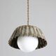 Vintage metal and opaline flower pendant lamp
