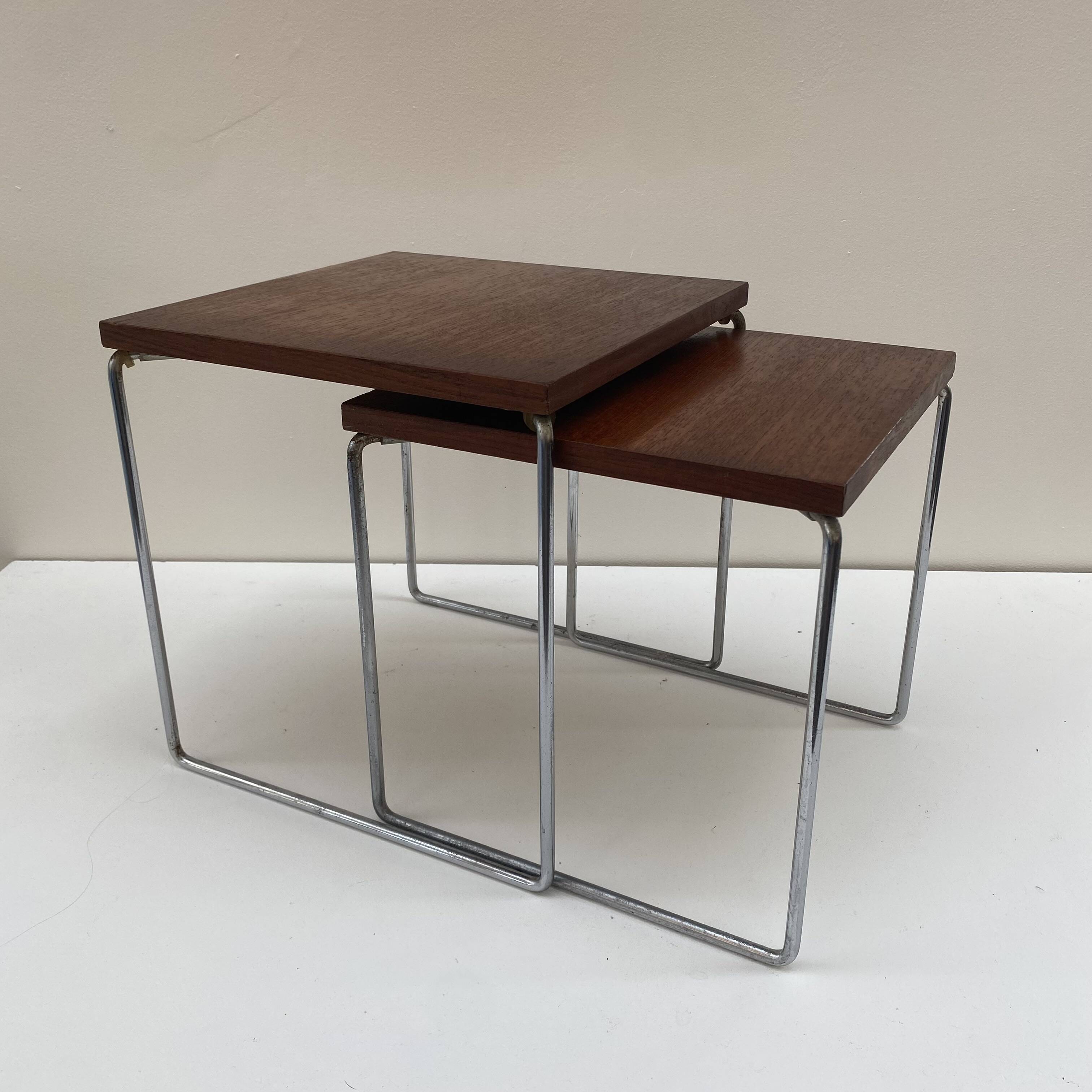 Pair of Brabantia teak nesting tables from the 60s