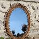 Italian design rattan mirror by Franco Albini