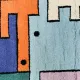 Geometric animal/Tetris rug, vintage