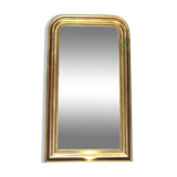 Louis-Philippe pearl mirror, presence gilding with gold leaf, mercury ice 127cm/74,5cm