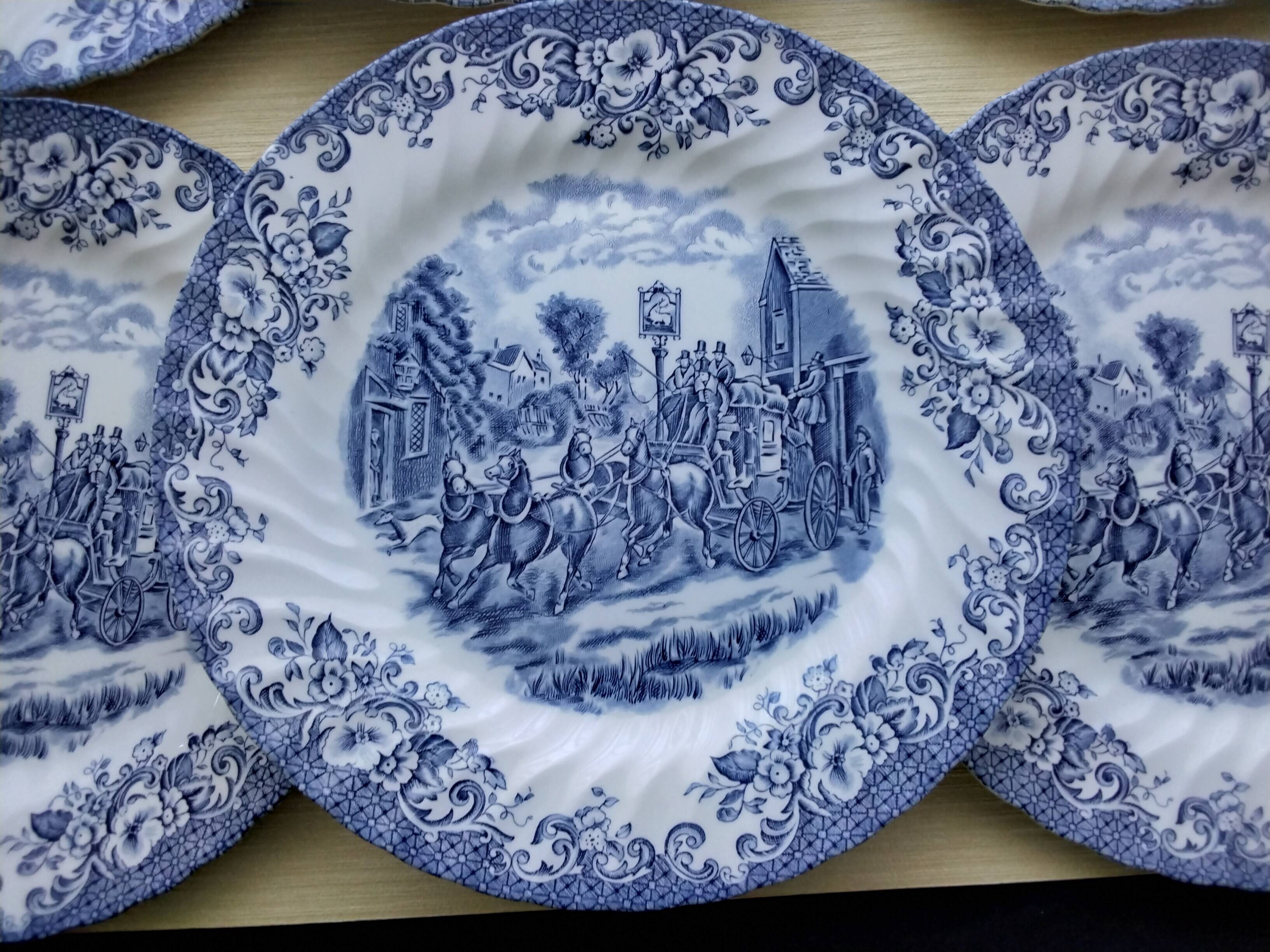 6 Johnson Bros Dinner Plates Model Coaching Scenes