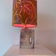 Übelacker table lamp - Battery lamp on a vase fireplace with botanical shade | 42 cm
