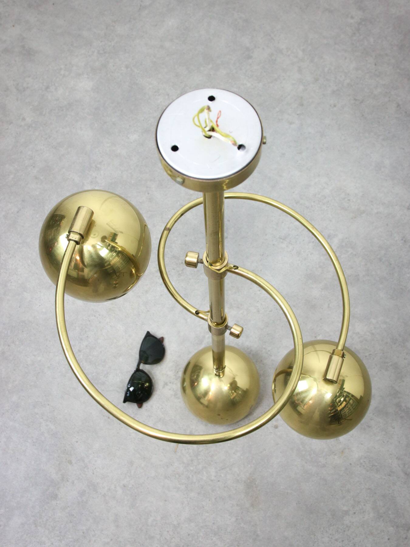 Vintage Italian Brass Ceiling Chandelier