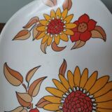 Vintage plate with tefal melamine orange flower pattern made in France