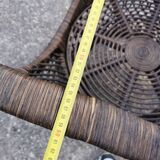 Wicker shell armchair