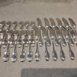 11 fish cutlery 23p silver plated metal goldsmith Cailar Bayard shell