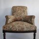 Napoleon III armchair in wood and floral patterned fabric