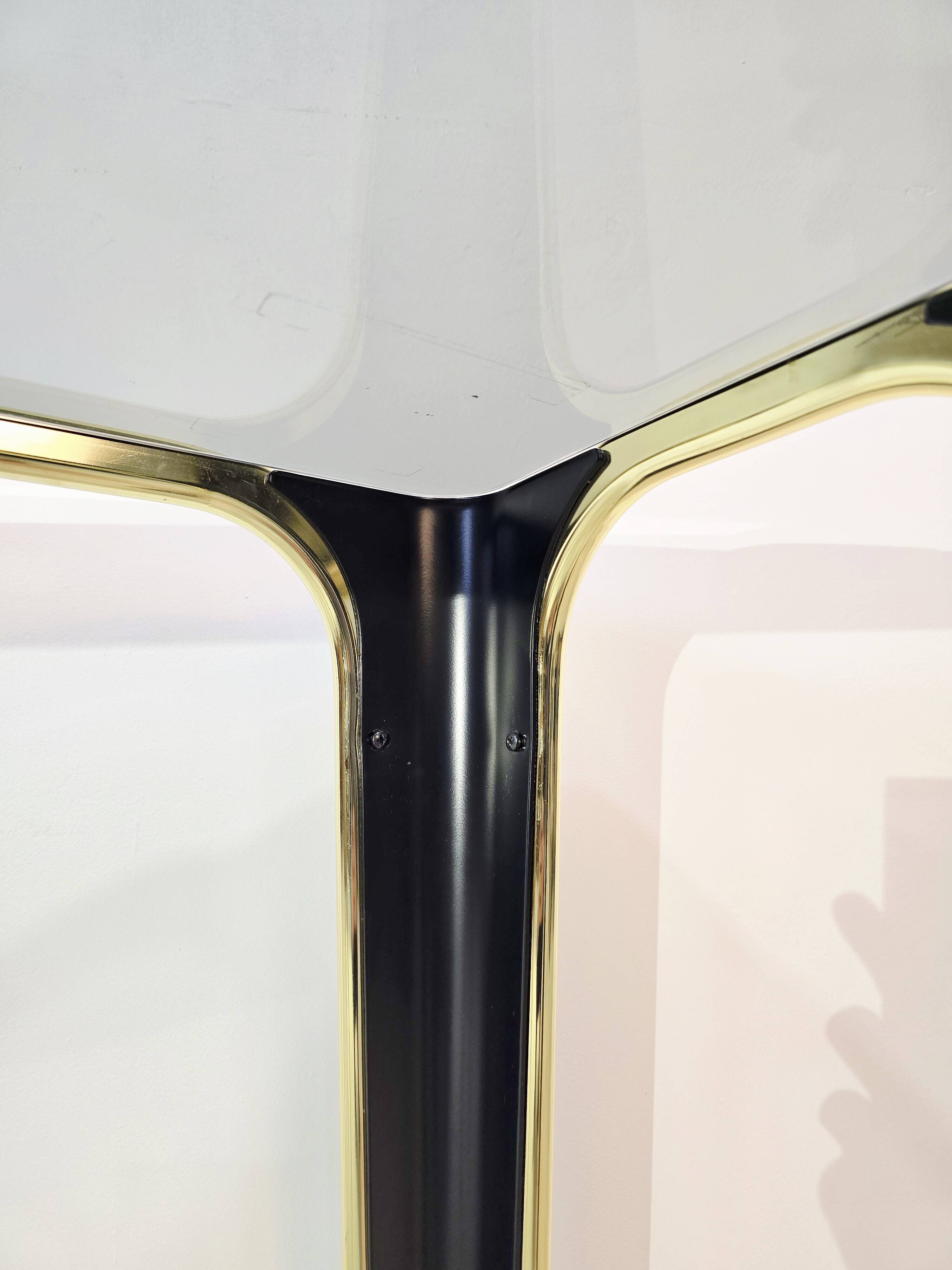 1950s glass and gold console table – Mid-century modern style