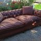 Canapé Chesterfield en cuir marron