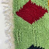 Off-white Moroccan rug with colorful patterns, 250cm x 150cm