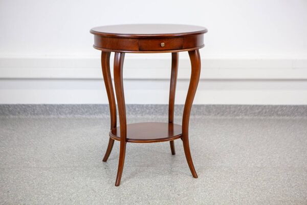 Table d'appoint ronde de style classique de la fin du 20e siècle / Table à coudre