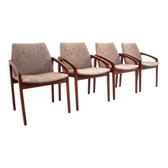 Set of four chairs model 23 by Henning Kjærnulf for Korup Stolefabrik Denmark 1970s
