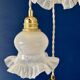 Vintage triple tulip pendant light in white glass