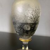 Soliflore Vase with Autumn Decoration In Grisaille circa 1900