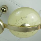 Art deco ceiling light with 3 glass shades 1930s 40s glass and metal 30s avantgarde design