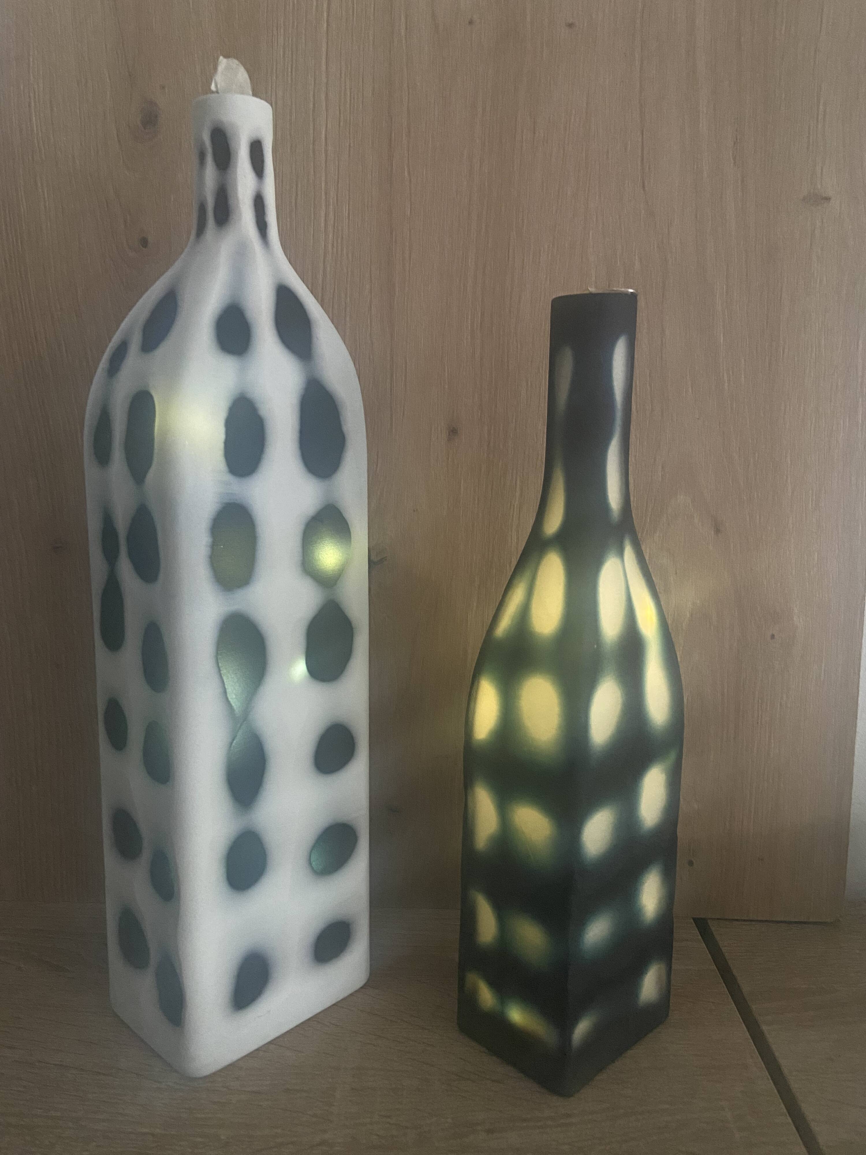 Contemporain Duo de Vases Bouteilles Soliflores KARE Design Verre Céramique