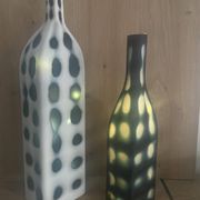 Contemporary Duo of Vases Bottles Soliflores KARE Design Glass Ceramic