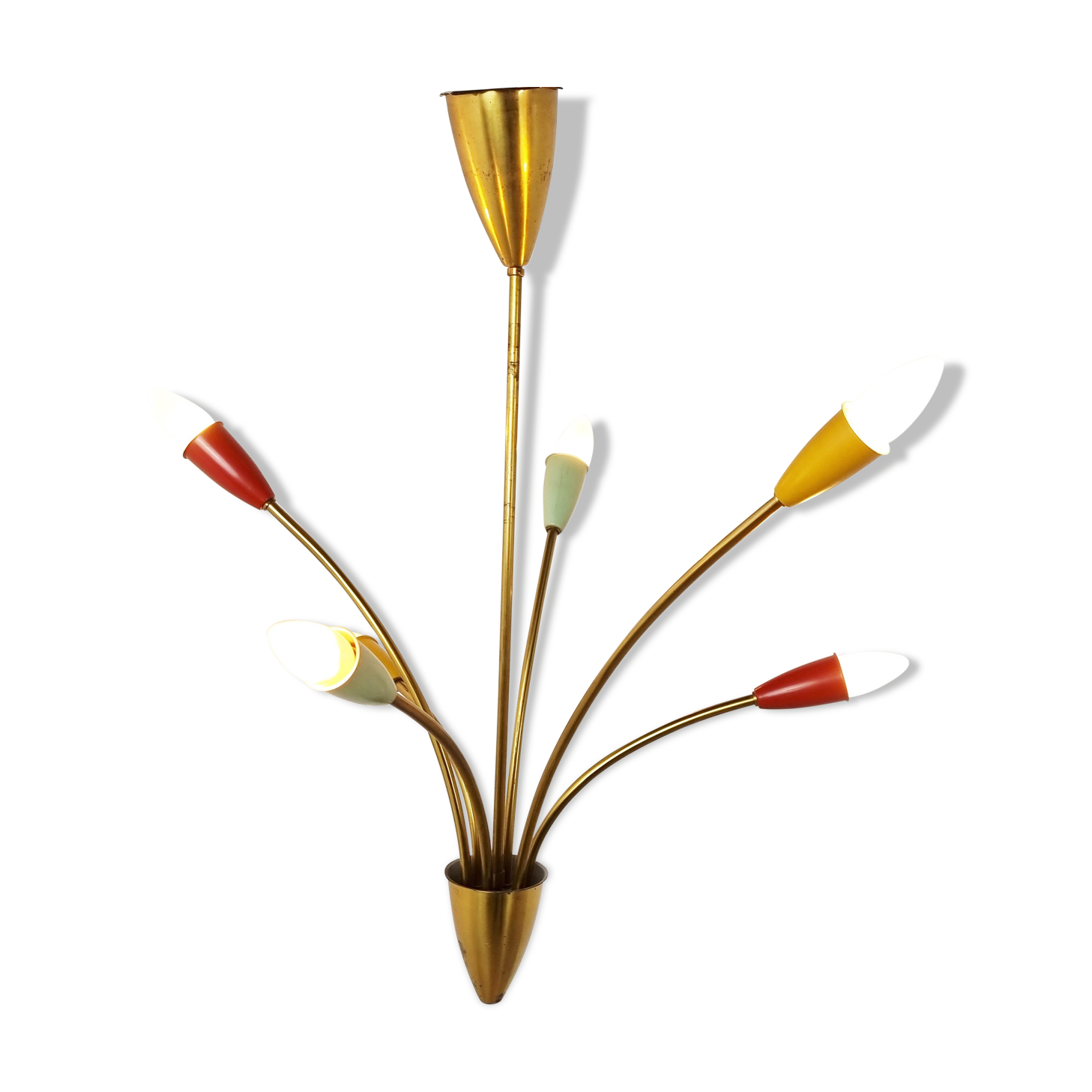 Mid century brass italian chandelier, 1960s