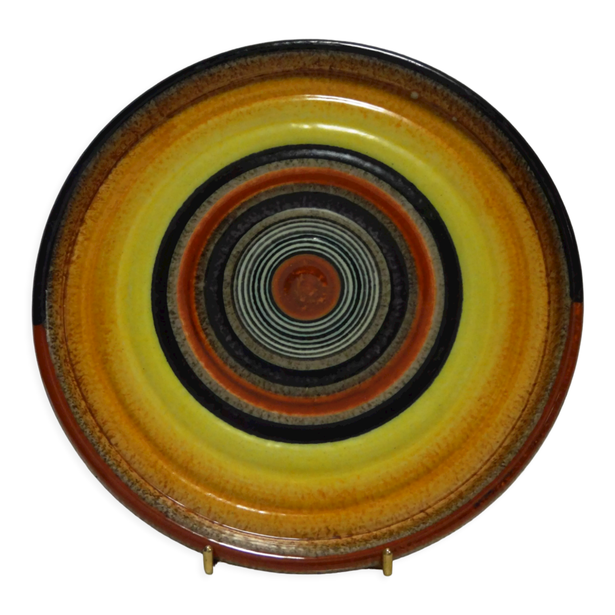 Polychrome circular dish MGA Tullio d'Albisola (Tullio Mazzotti)