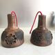 Pair of lava-colored ceramic pendant lights, Denmark 1970