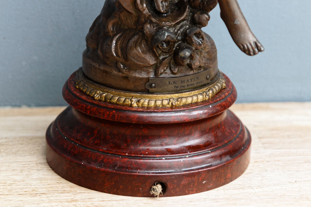 Lamp foot signed Auguste Moreau