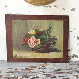 Painting flowers old oil