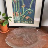 Plat poisson vintage en verre