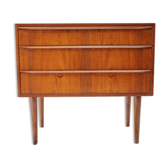 1960s teak chest of drawers with mirror, denmark